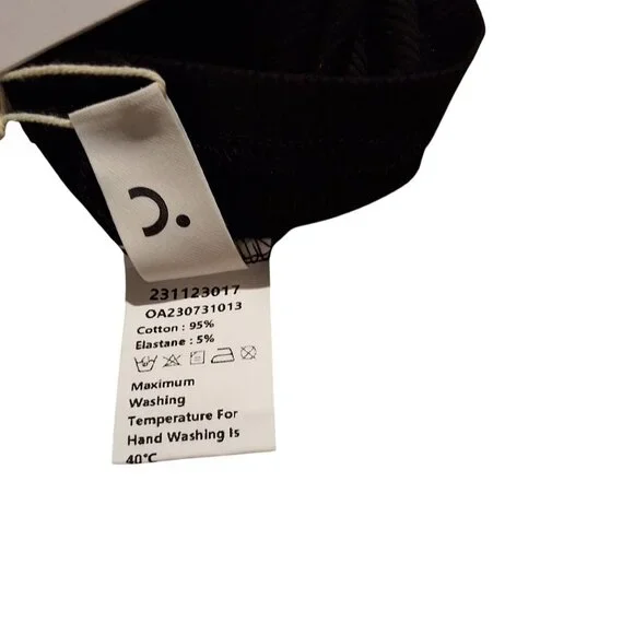 Commense Black Ribbed Long Sleeve Button-Up Henley Top XL 95% Cotton 5% Elastane - Picture 6 of 8